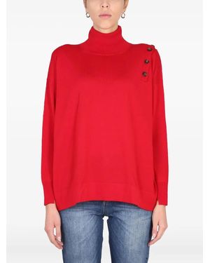 #MSM Button Turtleneck Jumper - Red