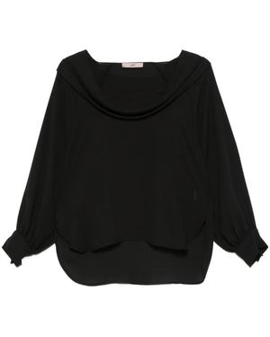 Carla G Cowl Neck Blouse - Black