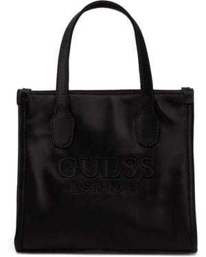 Guess Logo-embroidered tote bag - Schwarz