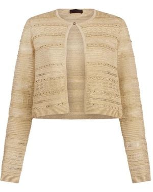 Liu Jo Openwork Button Cardigan - Natural