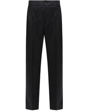 Moncler Wool Flannel Tailored Trousers - Black