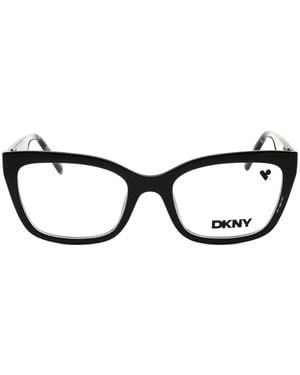 DKNY Tortoiseshell-Effect-Arms Glasses - Black