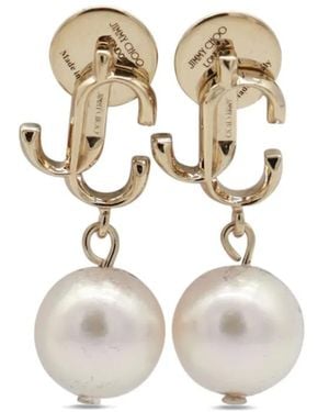 イヤリング JIMMY CHOO EARRINGS JCパール付き ゴールド仕上げメタル スタッドピアス | JC Pearl