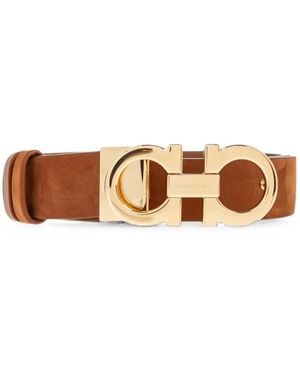 Ferragamo Adjustable Gancini Belt - Brown