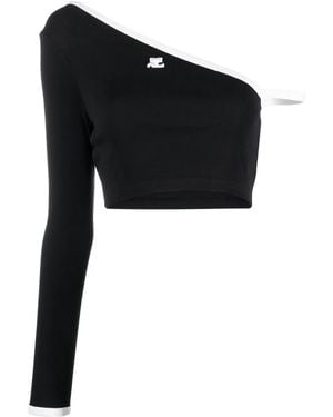 Courreges One-shoulder Cropped Top - Black