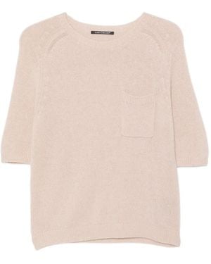 Luisa Cerano Chest-Pocket Short-Sleeve Jumper - Natural