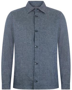 Herno Button-Front Shirt Jacket - Blue