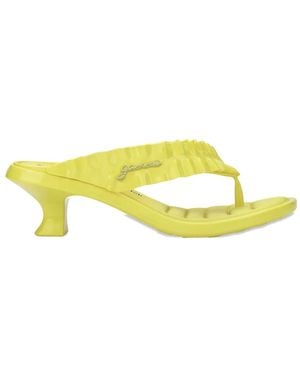 Melissa X Ganni Ruffled Kitten-Heel Sandals - Yellow