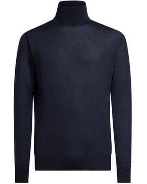 Etro Virgin Wool Turtleneck Sweater - Blue