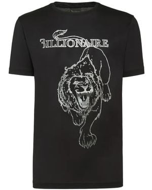 Billionaire T-Shirt À Imprimé Lion - Black
