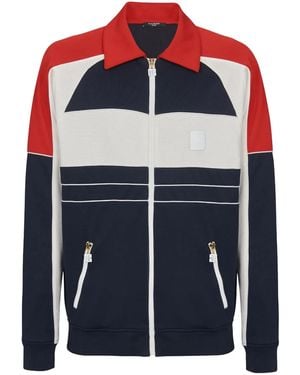 Balmain Logo-Badge Track Jacket - Blue