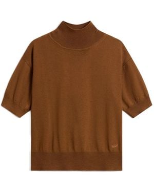 Woolrich Jersey De Manga Corta Con Cuello Alto - Marrón