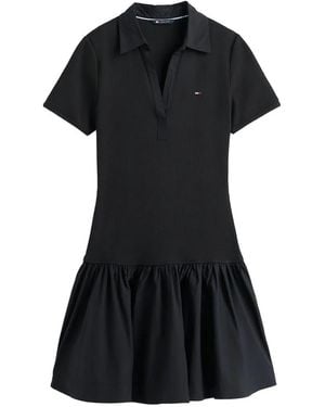Tommy Hilfiger Ruffled Polo Dress - Black