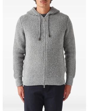 Gran Sasso Bouclé-Knit Zip-Up Hoodie - Gray