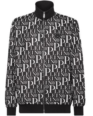 Philipp Plein Graphic Print Jogging Jacket - Black