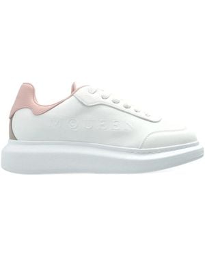 McQueen Embossed-Logo Platform Trainers - White