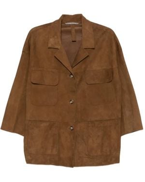 The Jackie Leathers Suede Jacket - Brown