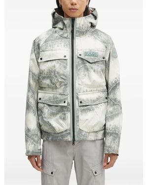 Napapijri Hooded Multi-Pocket Jacket - Grey