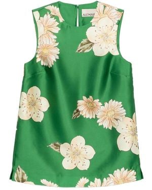 ALÉMAIS Sage Floral-print Sleeveless Top - グリーン