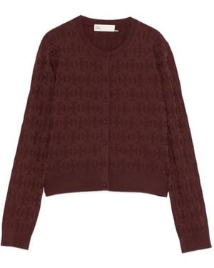 Tory Burch Monogram Jacquard Cardigan - Red