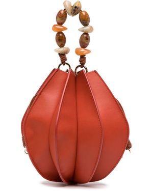 Ulla Johnson Bolso bombonera Lotus Flower Pochette - Rojo