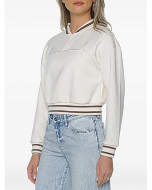 ARMANI EXCHANGE Striped-Trim Quarter-Zip Sweatshirt - White