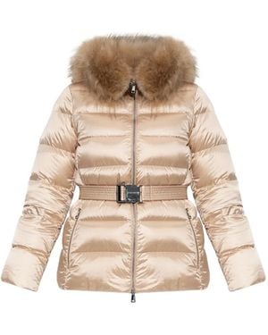 Moncler Cupidones Belted Puffer Jacket - Natural