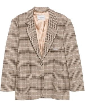 Forte Houndstooth-Check Blazer - Natural