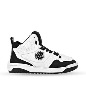 Philipp Plein Croco-Effect Trainers - White