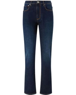 Pinko Straight-leg Dark Jeans With Slit - Blue