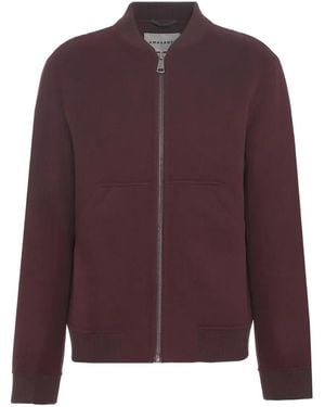 Amaranto Ribbed-Trim Zip-Up Jacket - Purple