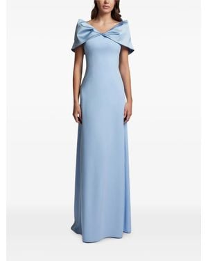 Cristallini Pacific Belted Fluid Maxi Dress - Blue