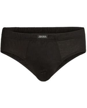 ZEGNA Cotton Briefs - Black