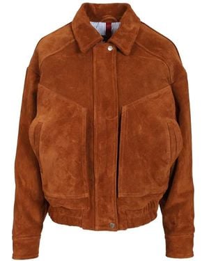 Blusotto Daniela Oversized Bomber Jacket - Brown