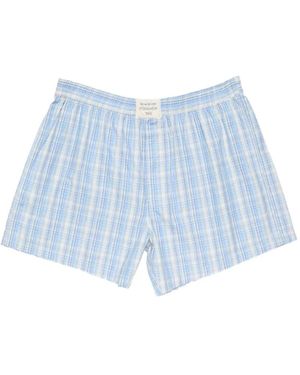 Acne Studios Checked-Pattern Shorts - Blue