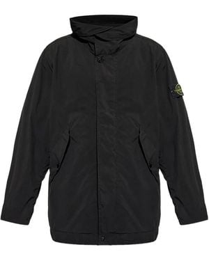 Stone Island Compass-patch Parka Jacket - ブラック
