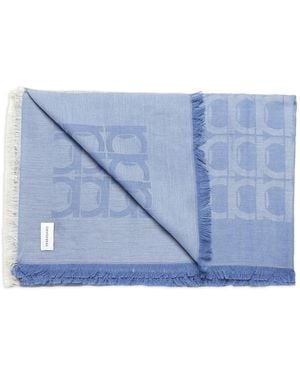 Ferragamo Schal mit Gancini-Muster - Blau