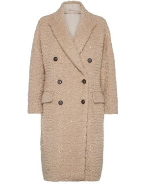 Brunello Cucinelli スパンコール コート - ナチュラル