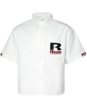 Rhude Petrol Oversized Mechanic Shirt - White