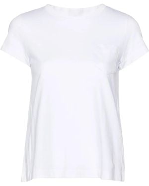 Sacai Pleated Back Cotton T-Shirt - White
