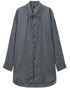 Y's Yohji Yamamoto Striped Chest-Pocket Shirt - Grey