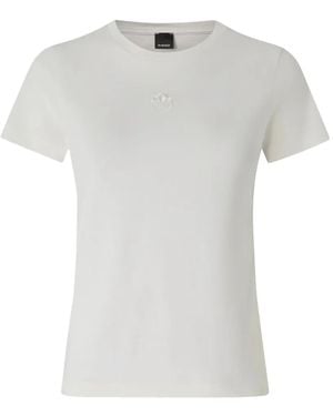 Pinko T-Shirt With Love Birds Logo - White