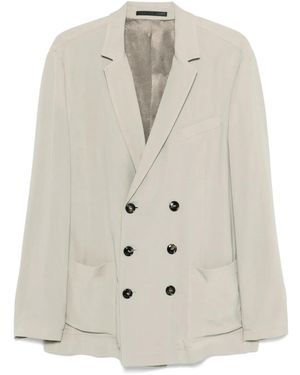 Giorgio Armani Double-Breasted Blazer - White