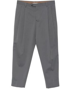 Briglia 1949 Pleated-Detail Cropped Trousers - Grey