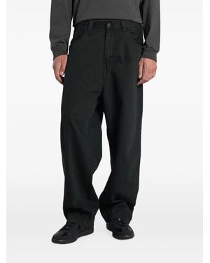 Carhartt Logo-Patch Wide-Leg Jeans - Black