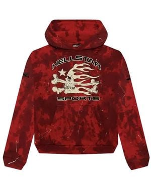 HELLSTAR Sports Tie-Dye Skull Hoodie - Red