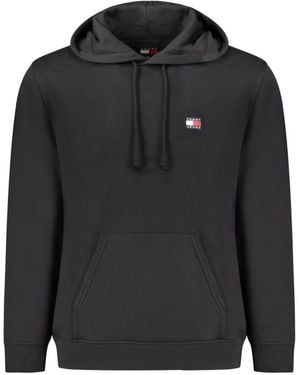 Tommy Hilfiger Logo-patch kangaroo-pocket hoodie - Schwarz