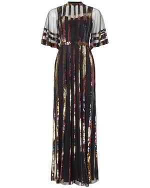 Temperley London Dusty Sequin-Embellished Gown - White