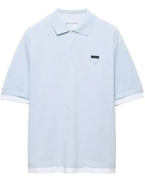 Prada Cotton Polo Shirt - Blue