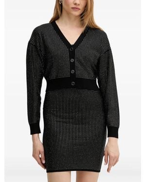 Guess Crystal-Embellished Cardigan - Black